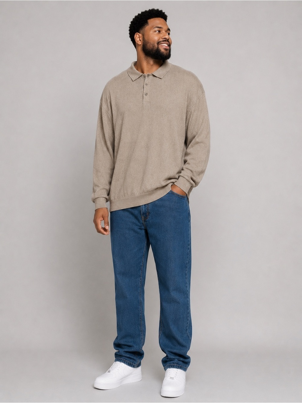 PAUL FREDRICK | Long Sleeve Polo Sweater